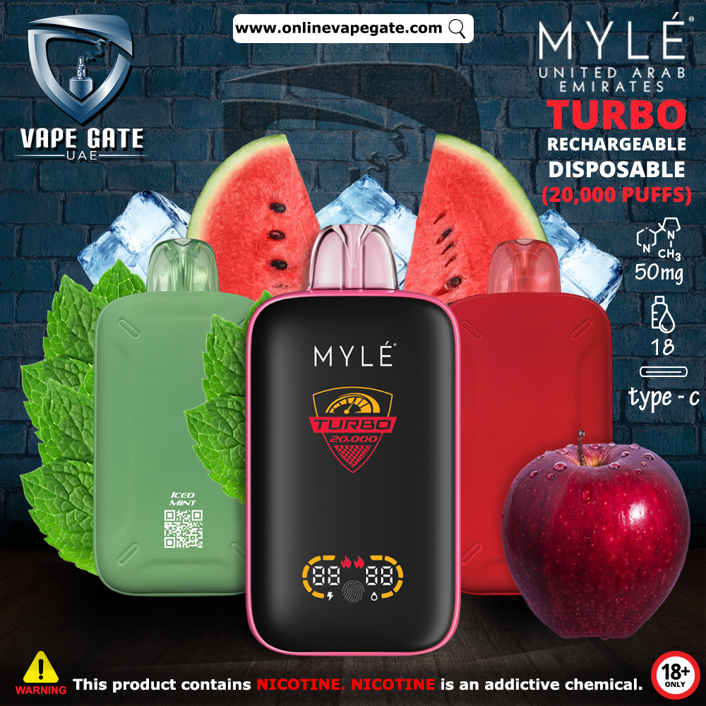 Puff Gate Myle Turbo Disposable Vape (20,000 Puffs) | Best Vape Shop In Dubai